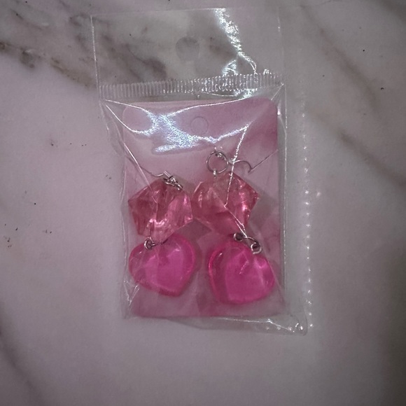 Exquisite luxury pink dangled earrings (handmade) - Picture 6 of 6